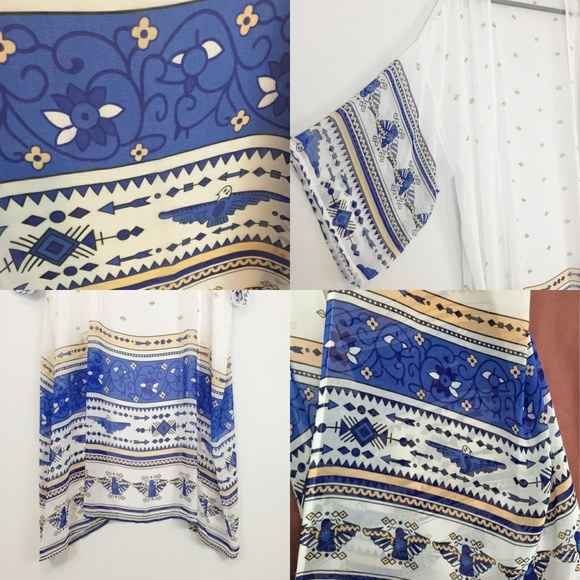 Vacation Vibes Long Boho Tribal Print Kimono    - Picture 6 of 7